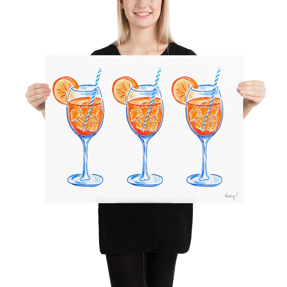 Shop Art by Audrey - Wholesale Art Print - Print | Aperol Spritz Trio Watercolor Painting | Various Sizes10
