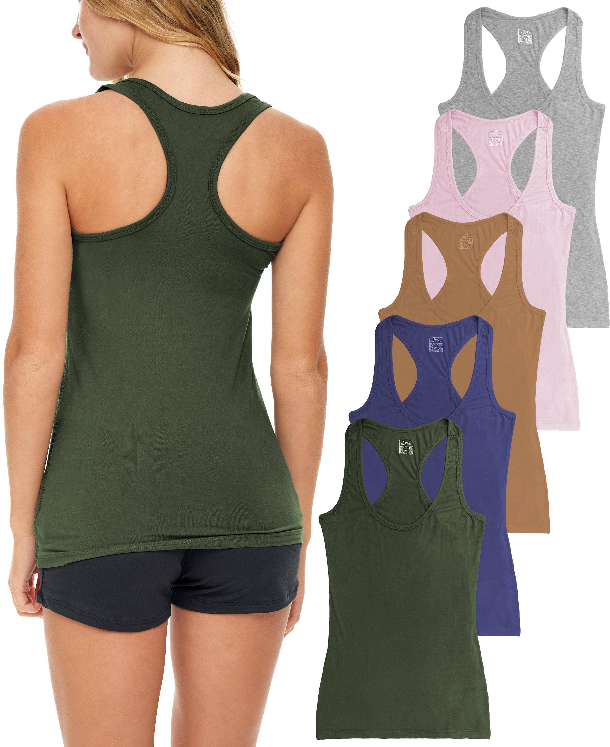 I-Wear Brands - Wholesale Tank Top - Women's - 5 Pack Women's Racerback Cotton Stretch Tank Top7