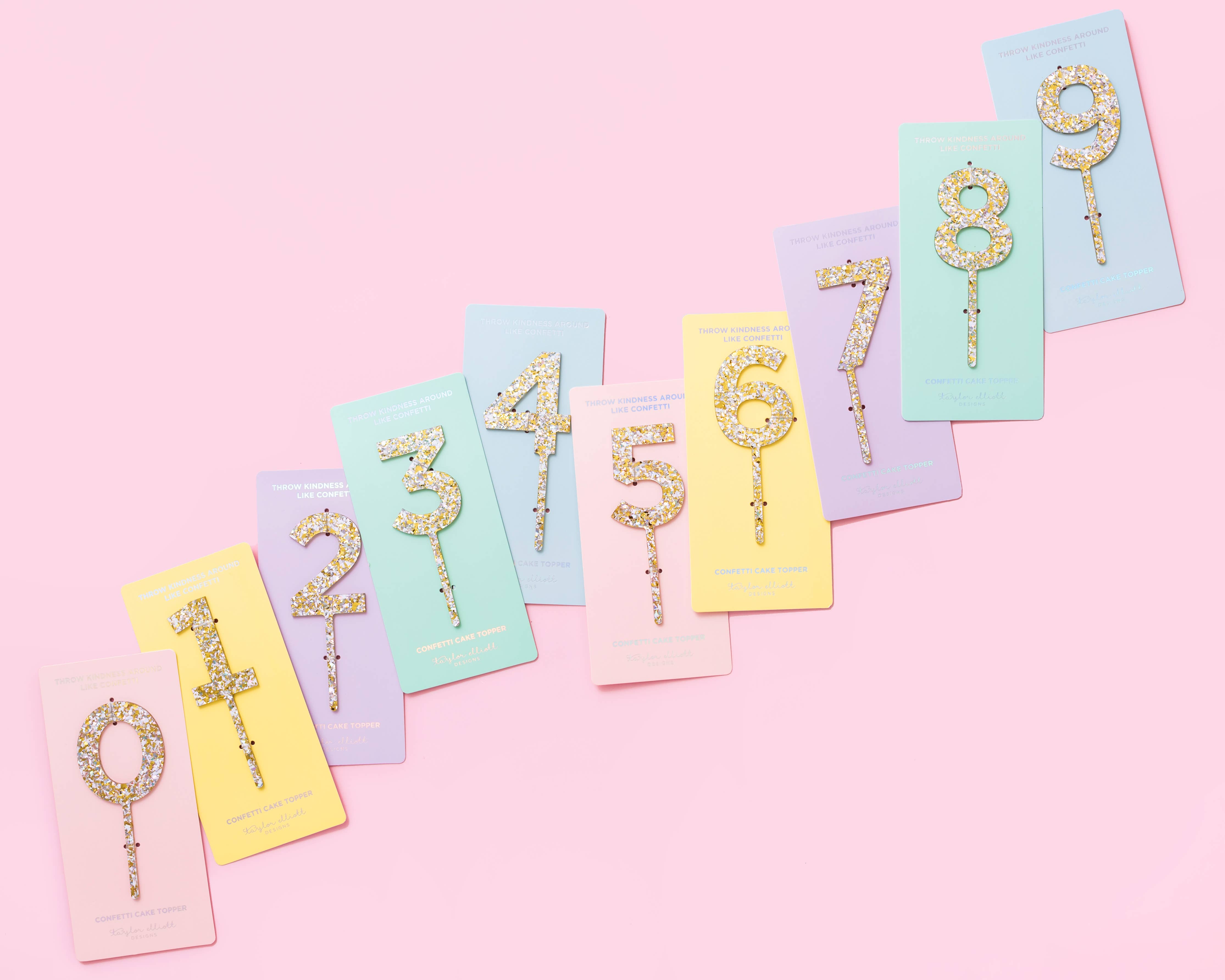 Taylor Elliott Designs - Wholesale Cake/Cupcake Topper - *ON SALE* Cake Toppers - Num - Pearl Confetti - 40 Pieces