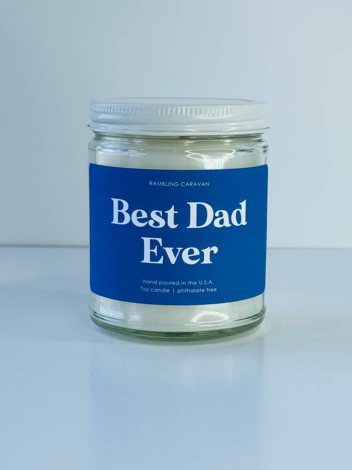 Meilleur Papa de Tous les Temps | Bougie de la Fête des Pères | Étiquette Moderne pour la vente par Rambling Caravan