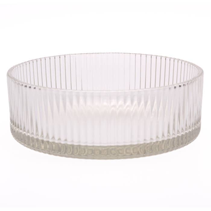 London Luxury Candle Supplies - Wholesale Candle Holder - Large Ribbed Glass Candle Bowl