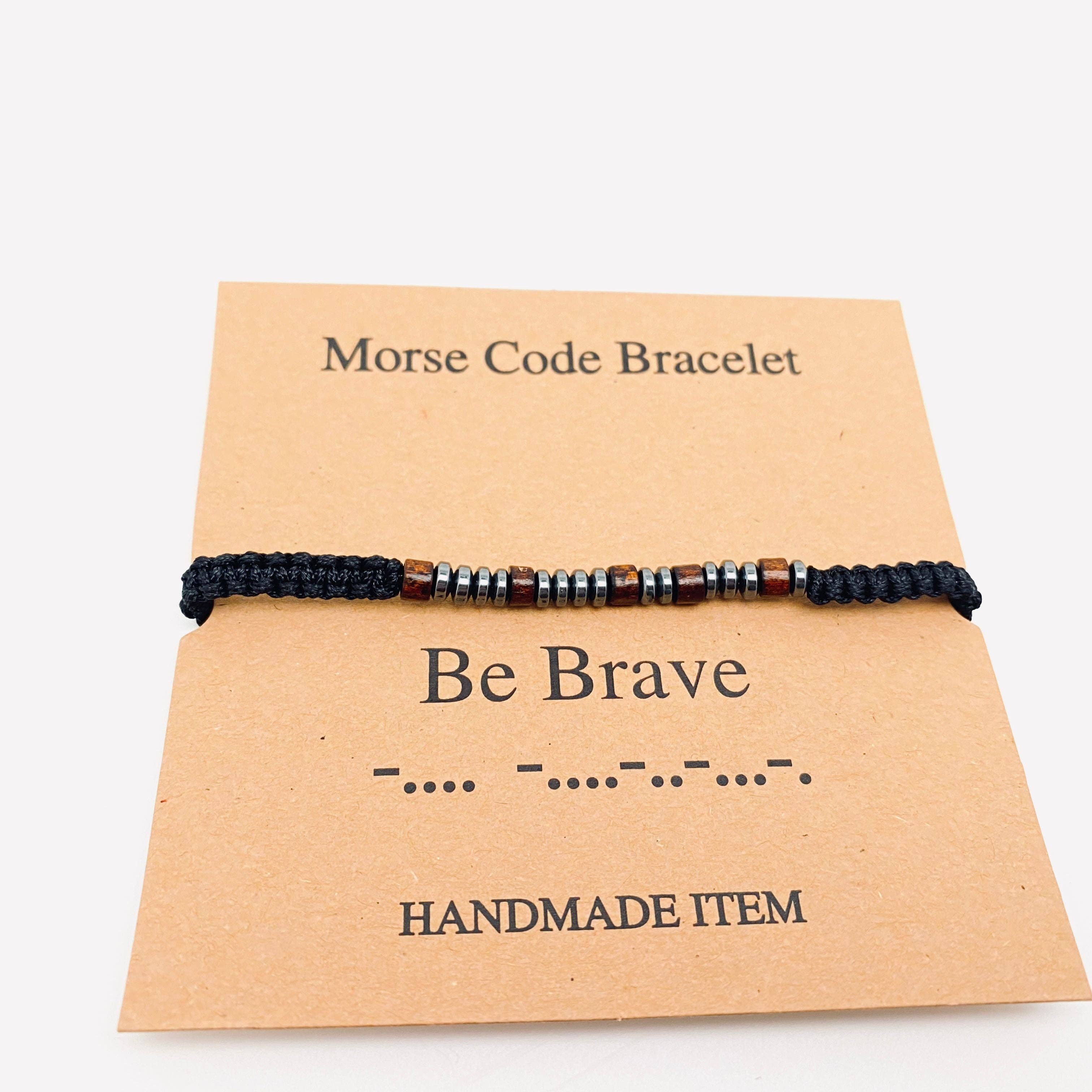 Mio Queena - Wholesale Woven/Braided Bracelet - Multi-style Hand-woven Wood Bead Morse Code Bracelet5