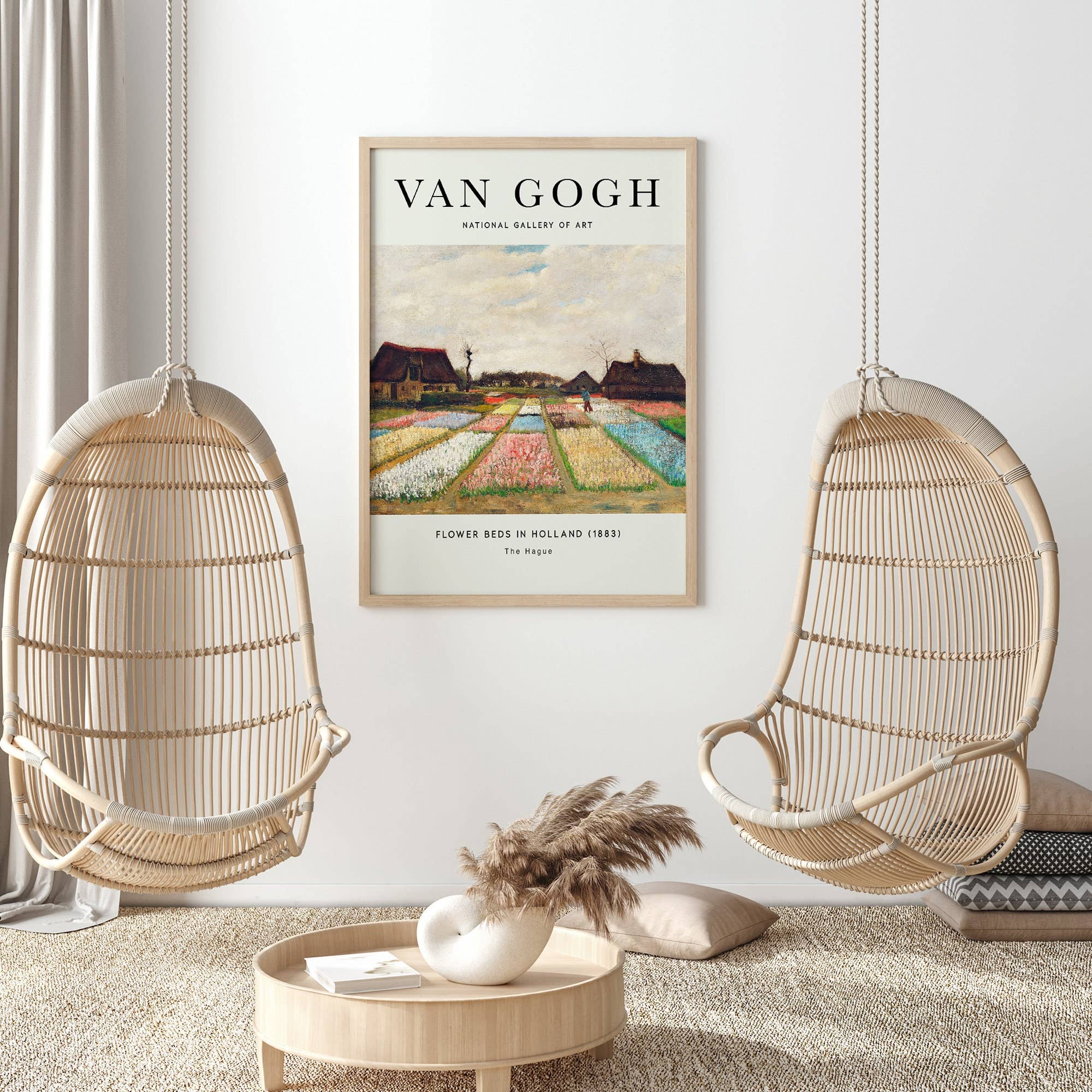 Sugar & Canvas - Wholesale Art Print - Van Gogh Flower Beds in Holland 1883 Bulb Fields Painting Art Print | Colorful Print, Van Gogh Print, Van Gogh Art, Exhibition Poster #V38