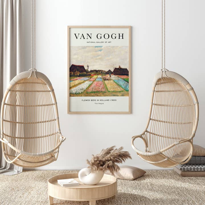 Sugar & Canvas - Wholesale Art Print - Van Gogh Flower Beds in Holland 1883 Bulb Fields Painting Art Print | Colorful Print, Van Gogh Print, Van Gogh Art, Exhibition Poster #V38