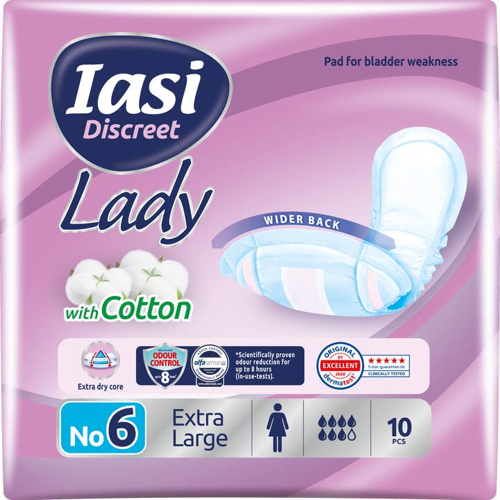 Babylino - Wholesale Incontinence Aid - IASI Discreet Lady XL Pads for Urinary Leaks, 10 Units