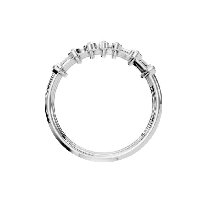 PureYou Jewelry - Wholesale Wedding Band/Ring - Gold Bezel-Set Diamond Wedding Band, Diamond Eternity Ring6