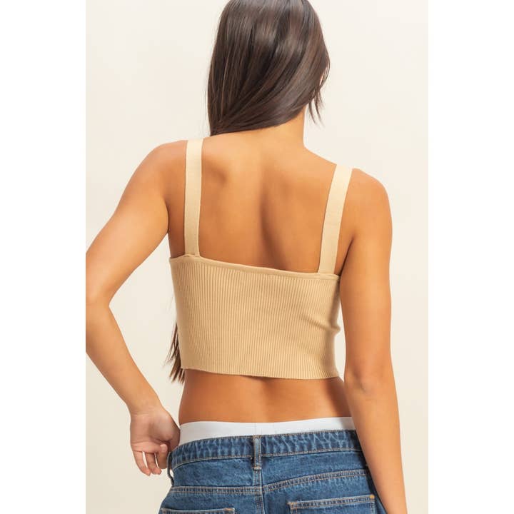 HYFVE - Wholesale Tank Top - Women's - DZ23A825-Ribbed Cropped Tank Top