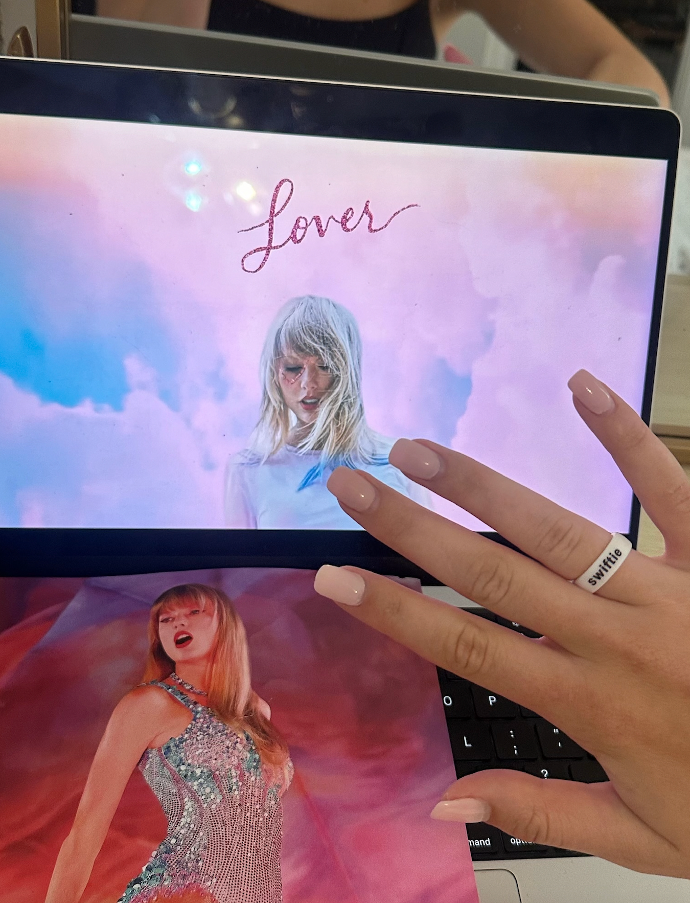 Flip Rings - Vendita all'ingrosso Anello midi/a fascia - Anello Flip Reversible Swiftie e Taylor's Version bianco6