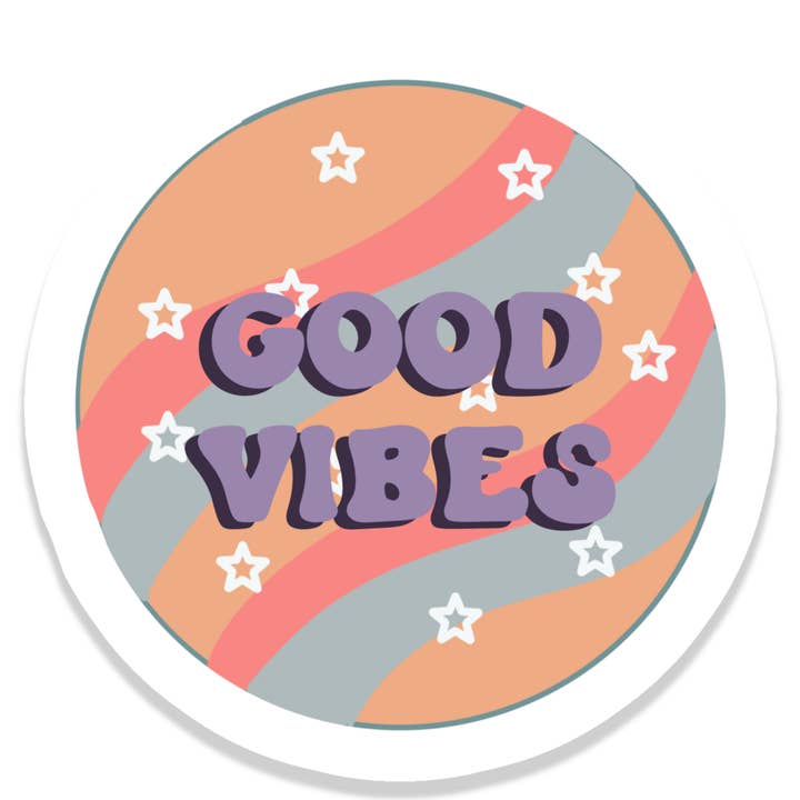 Autocollant Vinyle Bonnes Vibrations | Autonomiser | Autocollant Imperméable | 2,5" pour la vente par Rebel and Siren Stickers
