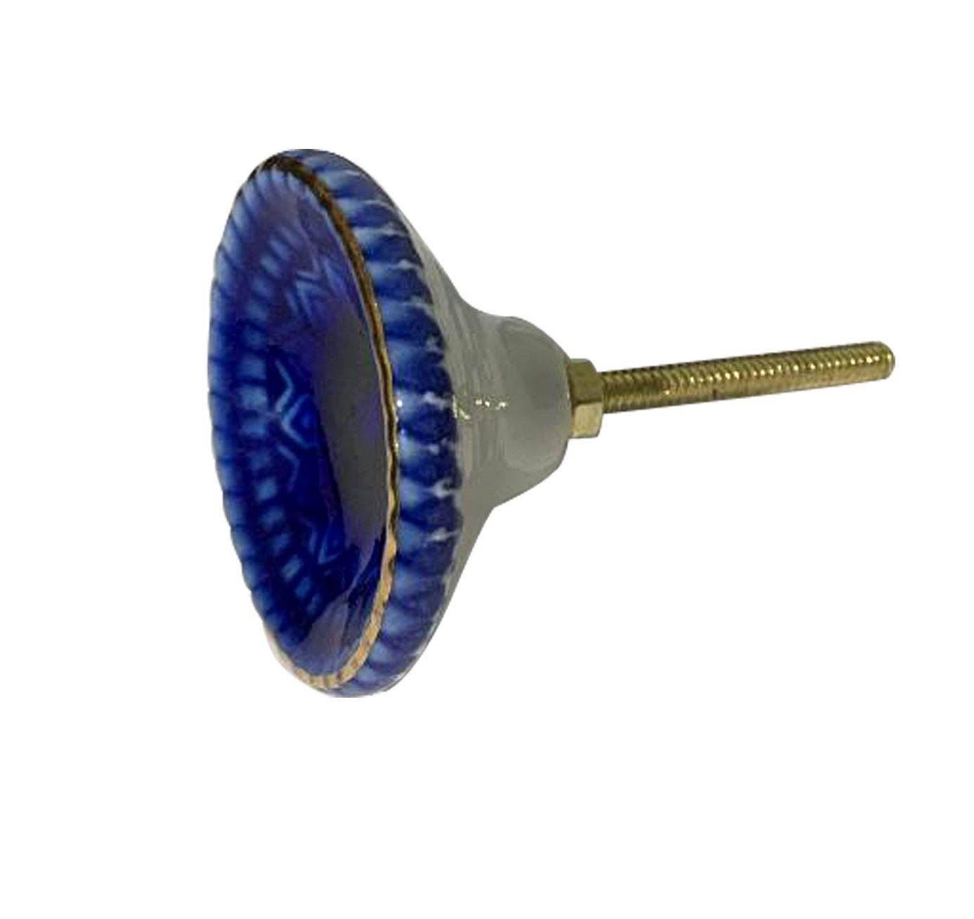 Perilla Home - Wholesale Knob/pull - Marrakech Ceramic Knob Blue ( Set of 6 )4