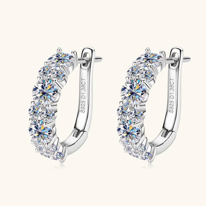 Perimade & Co. LLC – wholesale Huggie earrings – Moissanite Latch Back Huggie Earrings in 925 Sterling Silver1