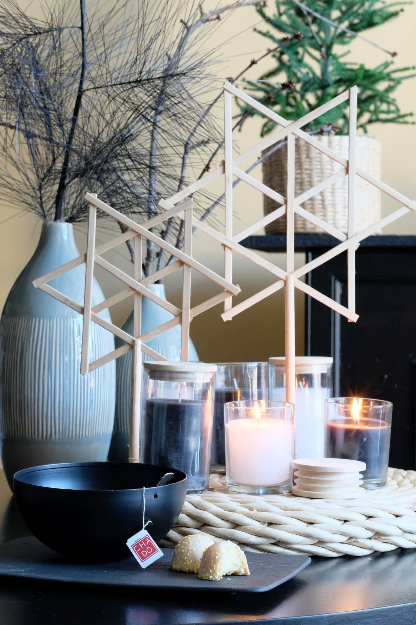 Vosteen - Wholesale Pillar Candle - Lupi candle jar filled with wax and wooden lid,1