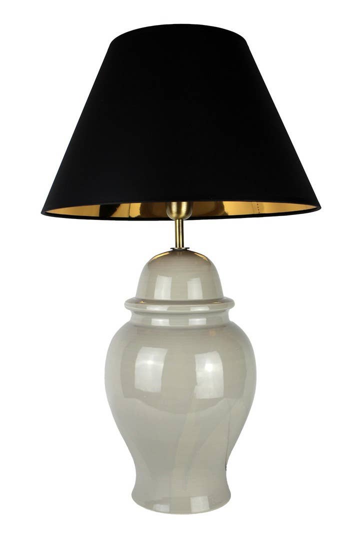 Signature Home Collection GmbH - Wholesale Lamp Shade - Lampshade fabric black/ gold inside 40/20/24 cm1
