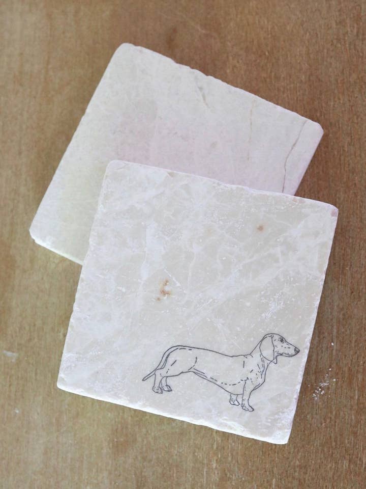 Weiner Dog Marmor Untersetzer für den Großhandel von Lace, Grace & Peonies Marble Coasters