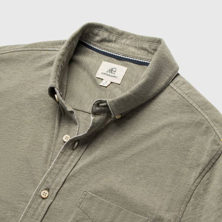 Tony s/s Burnout knit Shirt - Lichen Green for wholesale on Faire
