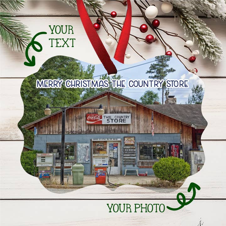 CUSTOM Photo Ornament with your Text for wholesale by Giftable Memories