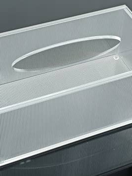 Simply Brilliant Acrylic Tissue Box with Ribbed Texture for wholesale by DesignStyles Home