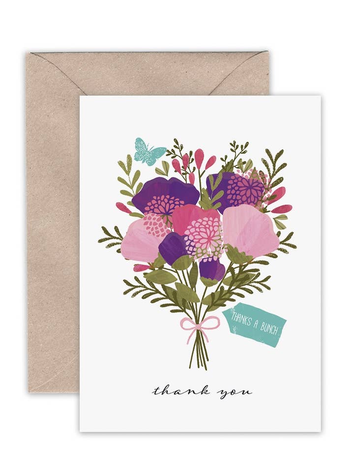 THANKS A BUNCH THANK YOU CARD for wholesale by Emma Bryan Design