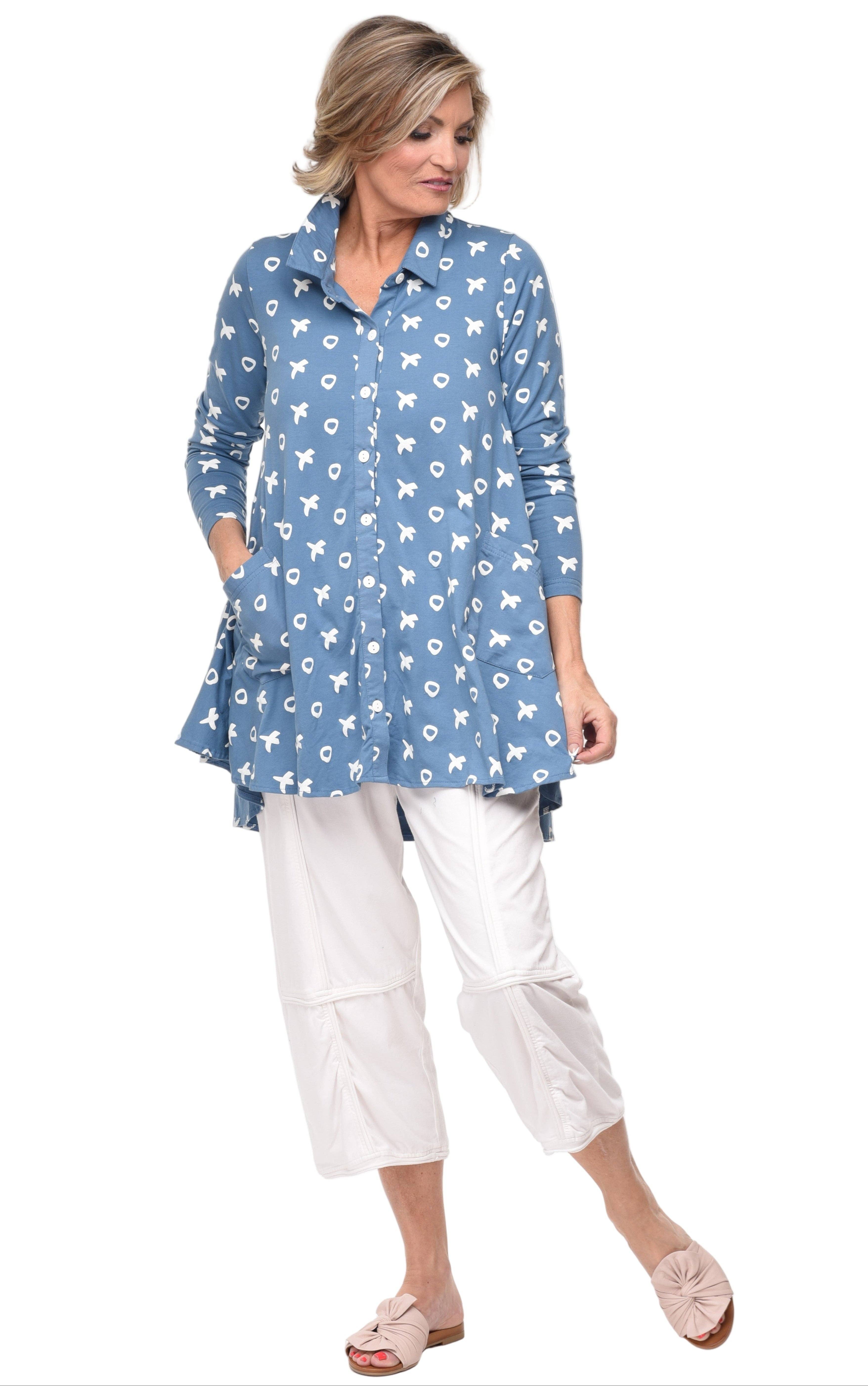 Tulip Clothing – Engroshandel Tunika - Dame – SDM580 Lauryn i Spa Blue*1