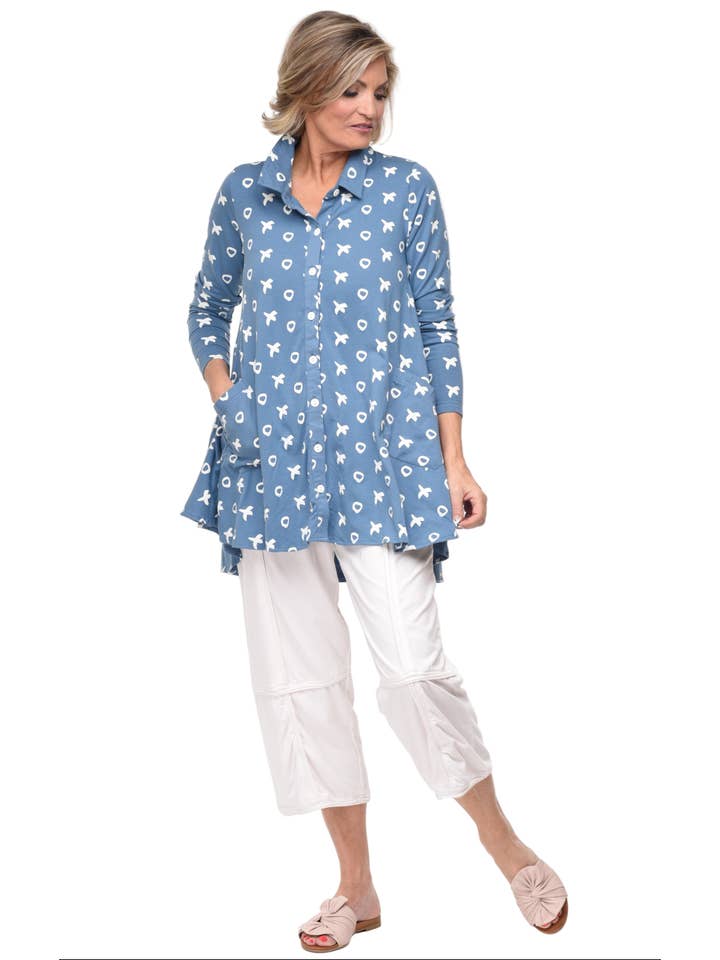 Tulip Clothing - Wholesale Tuniek - Dames - SDM580 Lauryn in Spa Blauw*1