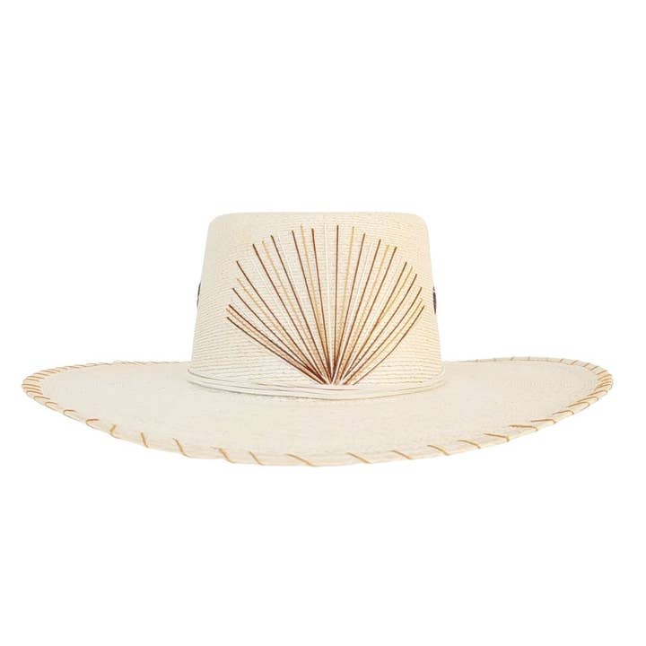 Chapéu de Palha com Coroa de Telescópio Avarona por atacado de PETRA SAVAGE