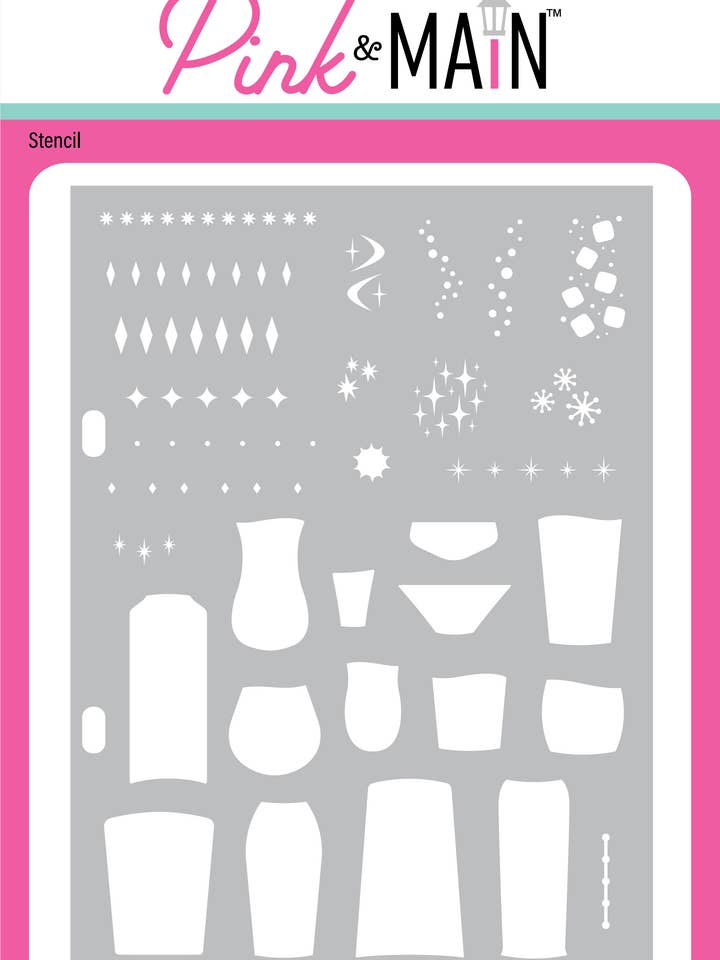 Retro Cocktails Stencil for wholesale by Pink and Main