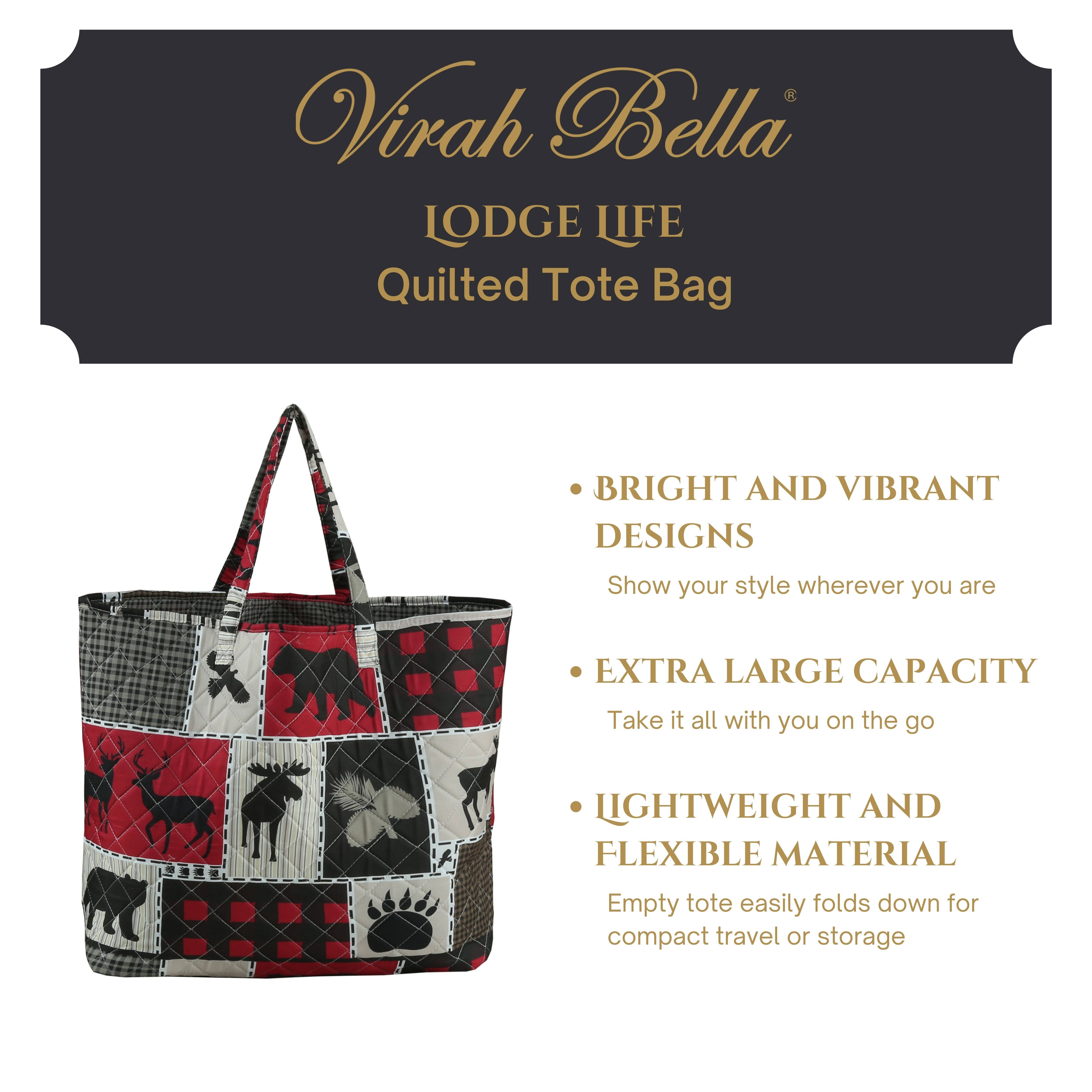 Duke Imports - Vente Tote bag – femme - Sac cabas matelassé "Lodge Life"1