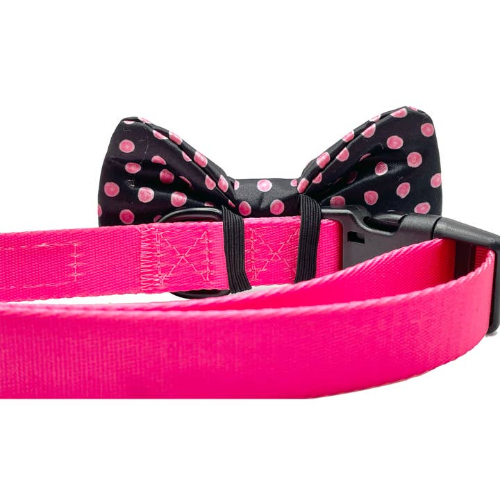 Cutie Ties - Venta al por mayor Pajarita - Perros - Pajarita perro lunares rosa y negro