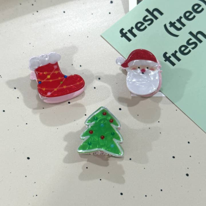 SoapElenGlen - Wholesale Hair Clip - Women's - Santa & Snowman Mini Hair Clip,Christmas Themed Hair Claw9