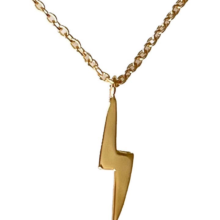 Yellow Gold Lightning Bolt Pendant for wholesale by Jack and Jewelz