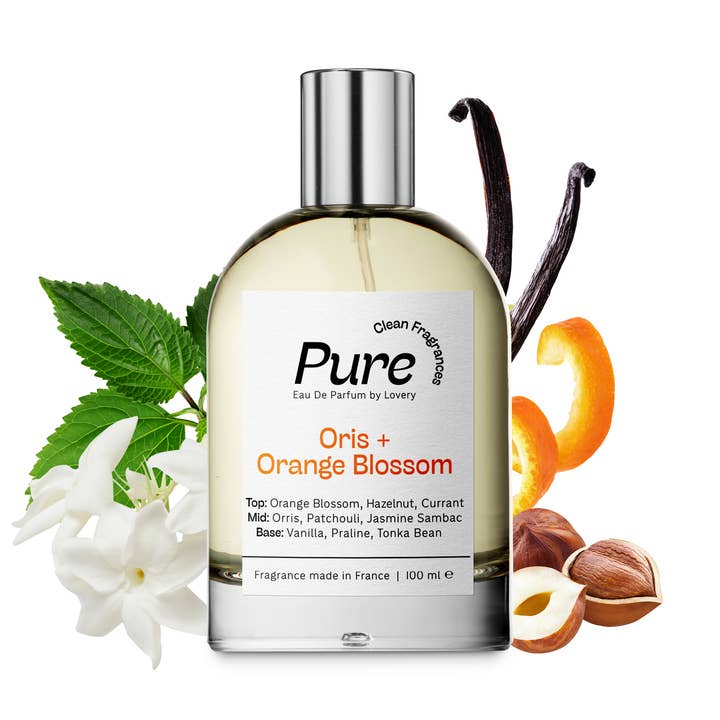Pure Oris and Orange Blossom Eau de Parfum, Made in France for wholesale by Lovery