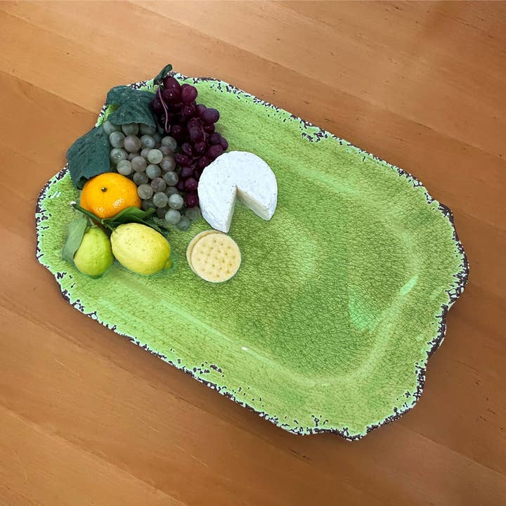 Supreme Housewares - Wholesale Serving Tray - Crackle Melamine 20" Rectangle Tray, Green1