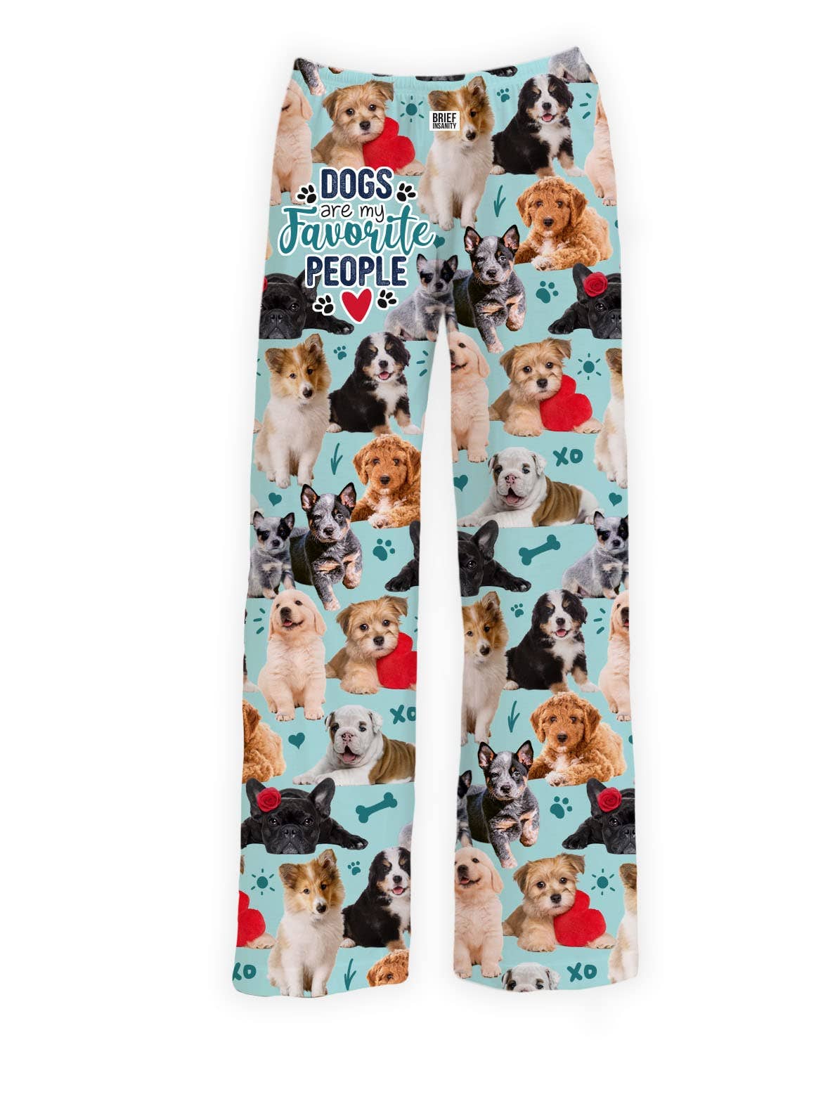 BRIEF INSANITY – Engroshandel Pyjamasunderdel - Dame – Hunde er mine foretrukne mennesker loungebukser0