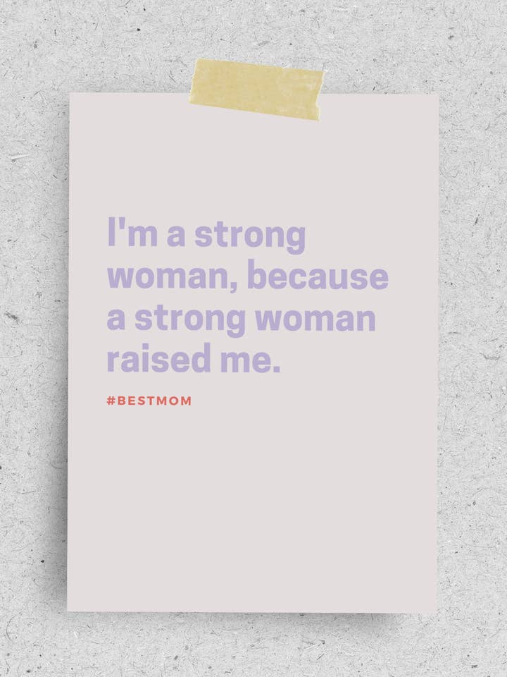 Postkarte "Raised by a strong Women" für den Großhandel von PINLIN®