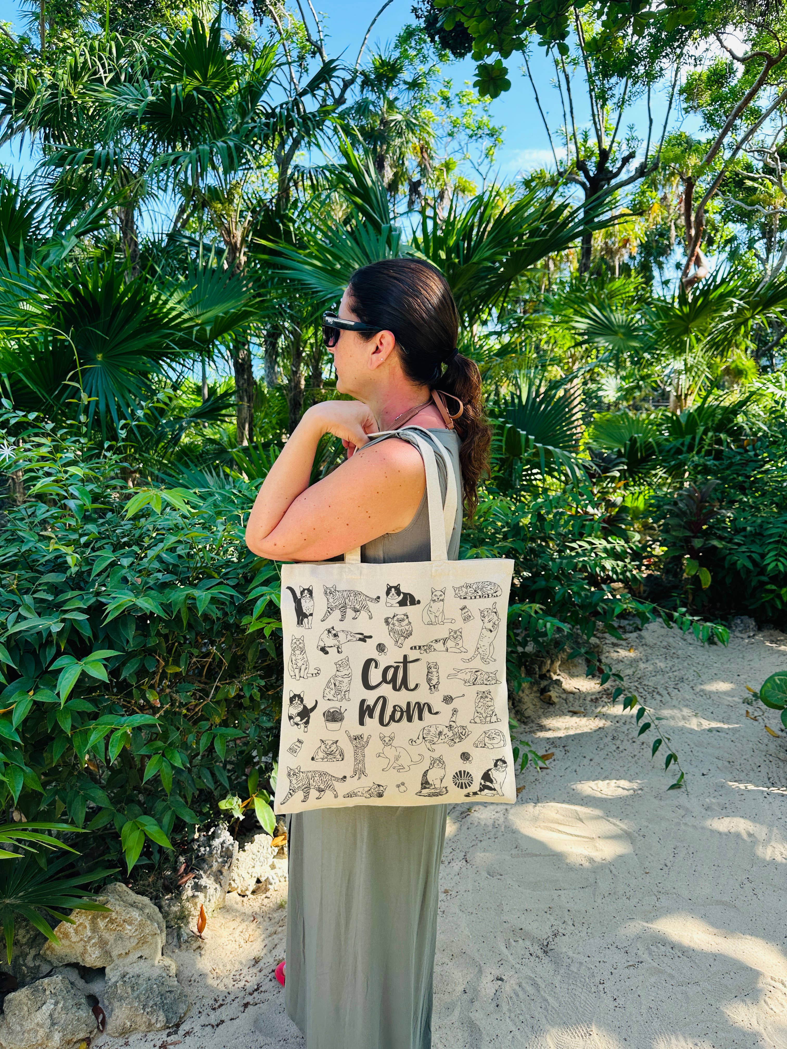 Sween Shop - Vendita all'ingrosso Borsa tote - Donna - Borsa in tela di cotone "Mamma Gatto" regalo per animali domestici3