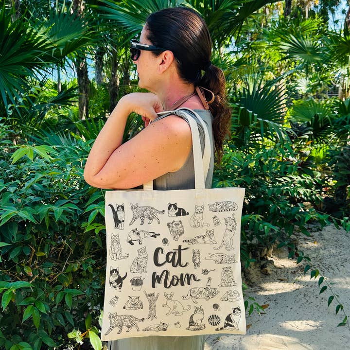 Sween Shop - Vendita all'ingrosso Borsa tote - Donna - Borsa in tela di cotone "Mamma Gatto" regalo per animali domestici3