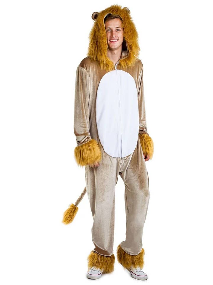 Lion Costume - Men's Big Cat Halloween Jumpsuit for wholesale by Tipsy Elves