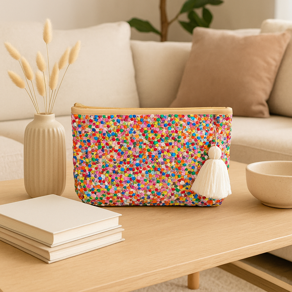 High crafty – wholesale Clutch bag – women's – Straw Clutch with Rainbow Sequins – Handmade Moroccan Weddin1