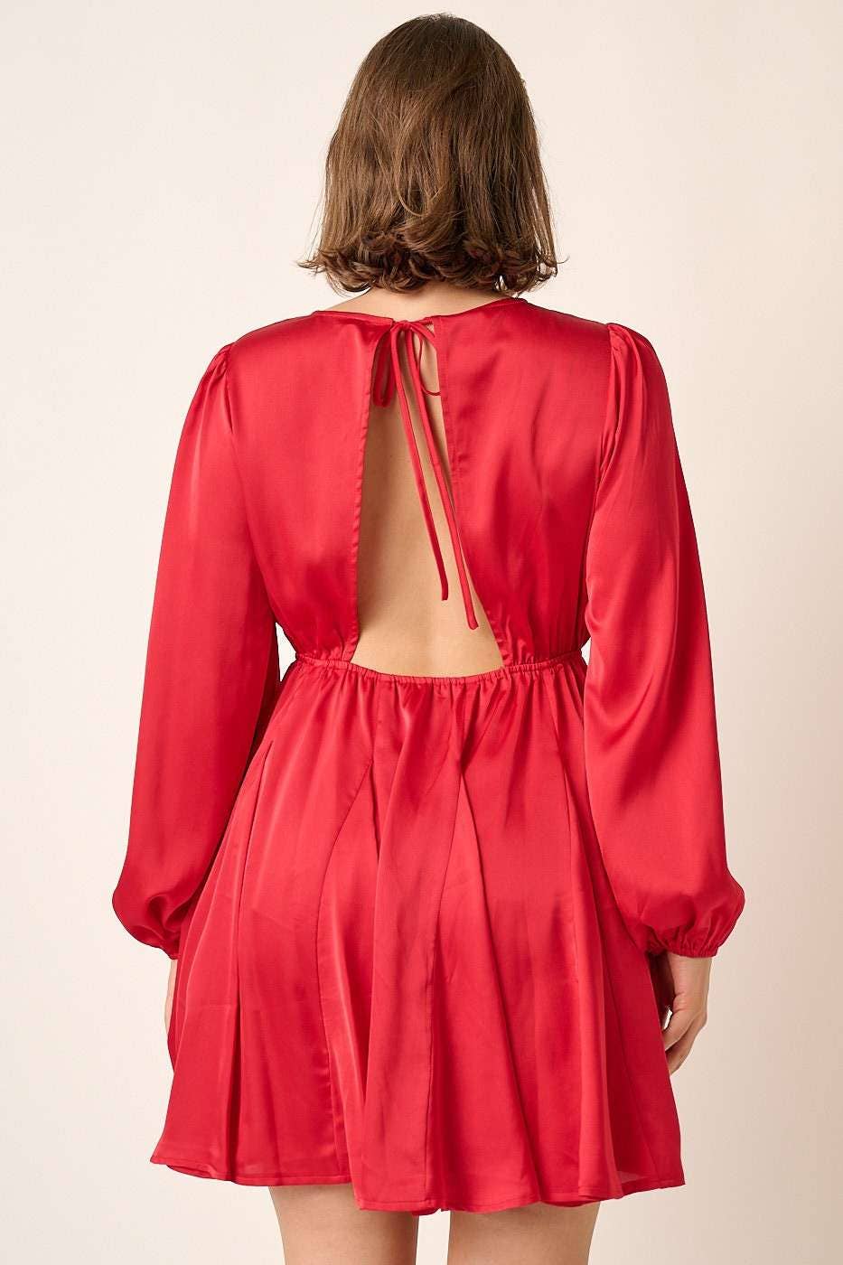 mittoshop - Wholesale Dress - Women's - PLUS SATIN CUT OUT BACK DETAIL MINI DRESS19