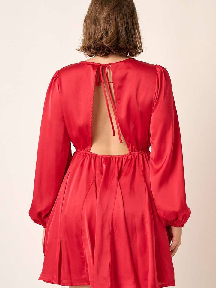 mittoshop - Wholesale Dress - Women's - PLUS SATIN CUT OUT BACK DETAIL MINI DRESS19