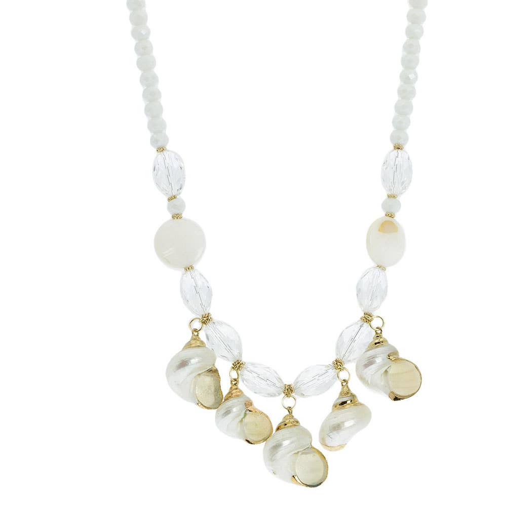SAACHI - Wholesale Beaded/Pearl Necklace - Seaside Delight Glass Beads Gold Sprinkled Necklace3