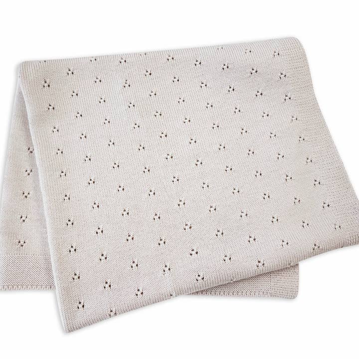 Plaid douillet "Ida" en crème pour la vente par LILLE TONI