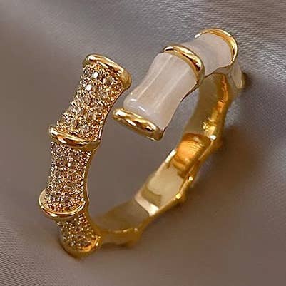 Pearl Gold Adjustable Open Ring for wholesale by Gemscape UK