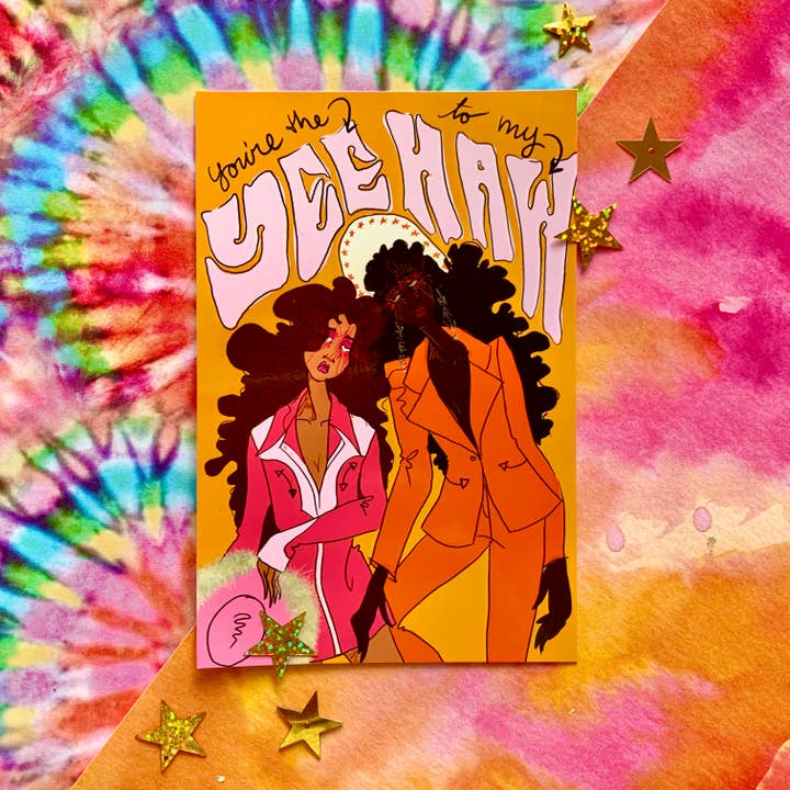 Rhinestone Rodeo Art - Vendita all'ingrosso Stampa artistica - You're the yee to my haw - stampa di cowgirls lesbiche colorate1