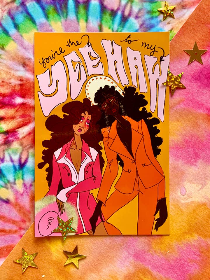 You're the Yee to my Haw - Colorful Lesbian Cowgirls Print for wholesale by Rhinestone Rodeo Art