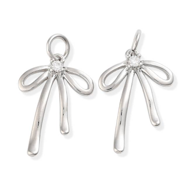 Sølv Coquette Sløjfe Charm for engroshandel hos The Charm Bar Company