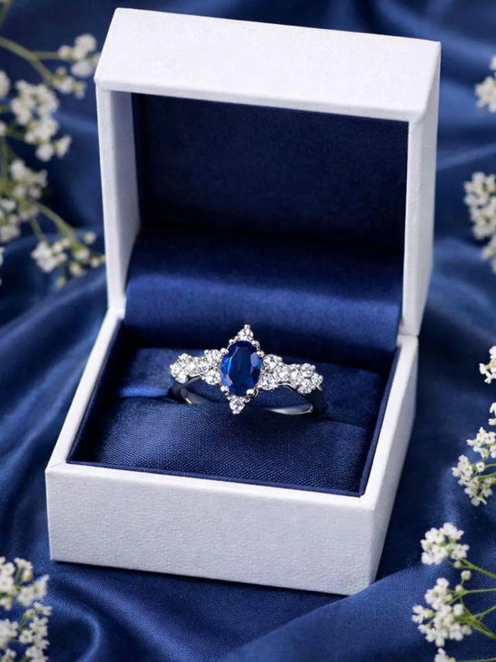 Elegant syntetisk blå safirring för wholesale av Wild & Free