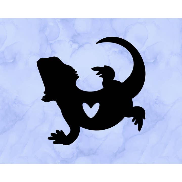 Autocollant cœur de dragon barbu (2 «) pour la vente par Sticking with You