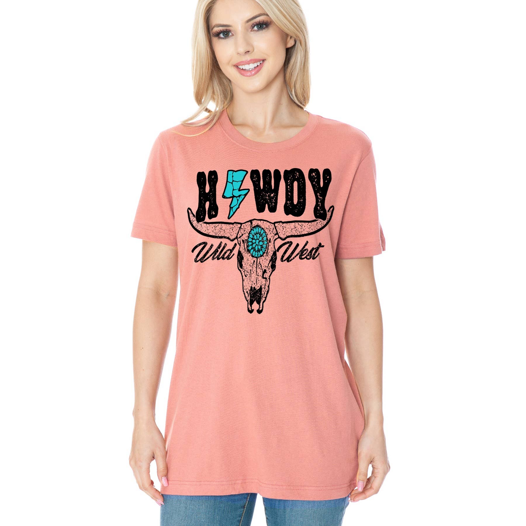 Amused by Blue - Wholesale Screen Printed T-Shirt - Women's - HOWDY WILD WEST3