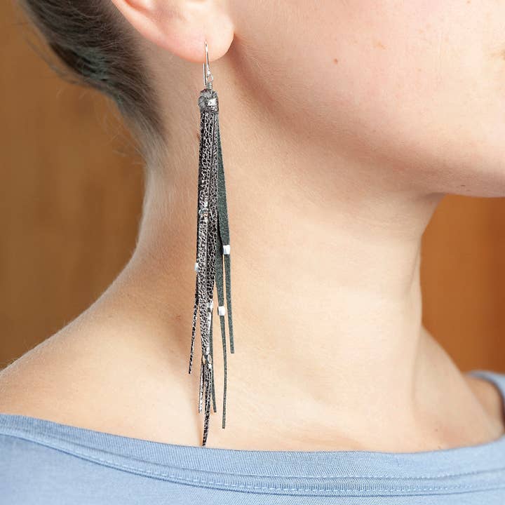 Tara Tassel Earrings in Star for wholesale by Presh